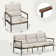 Berklee 4-Piece Aluminum Wicker Patio Conversation Set With 3-Seat Sofa, Coffee Table And Light Gray Cushions