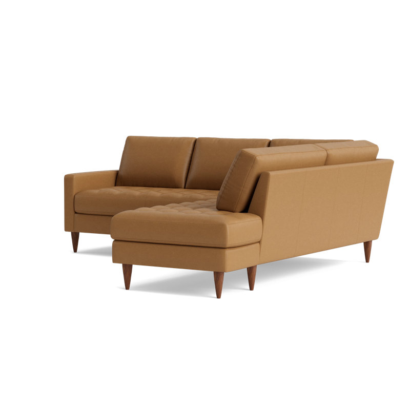 MCM Sectional, Right Hand Facing, Bison Butterscotch Top Grain Leather