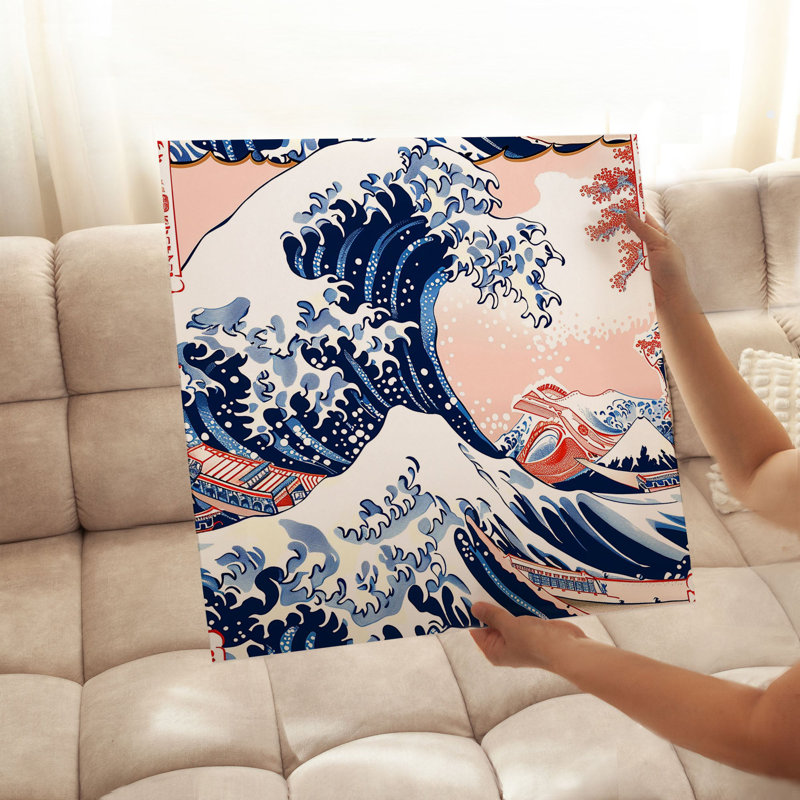 Plage et bord de mer japonais Kanagawa Wave VI, reproduction d'art non encadrée, H 12 po x l 12 po