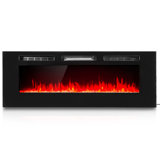 Dual Wallmount / Insert Recessed Electric Heater Fireplace Adjustable Flame With Remote Control, 50"