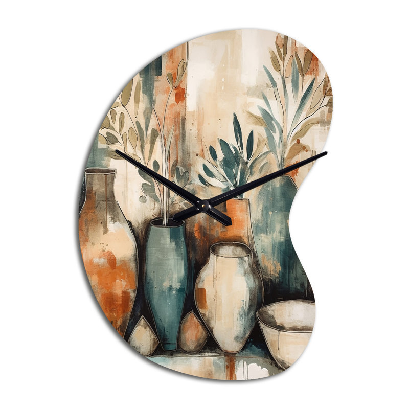 Horloge murale orange et verte canalisant les vibrations bohémiennes, Petit