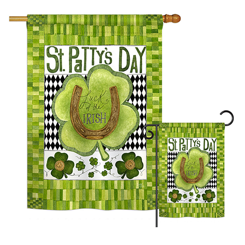 Chance de l’irish trèfle, un polyester de 2 côtés 40 x 28 po de l’irish trèfle spring ensemble de drapeau