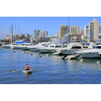 Fishing Boat And Yachts by Agustavop - No Frame Art Prints on Canvas