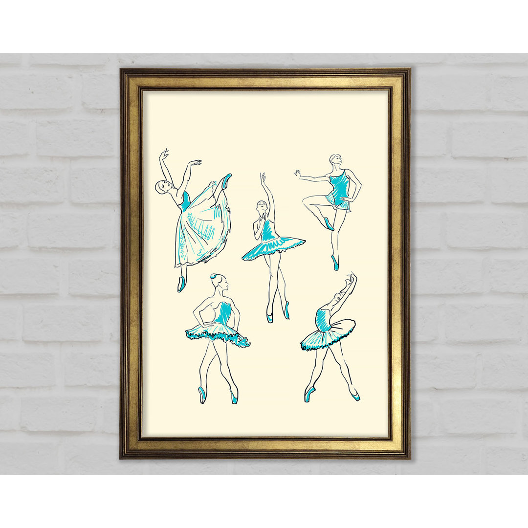 Gerahmtes Wandbild Blue Ballerina 3