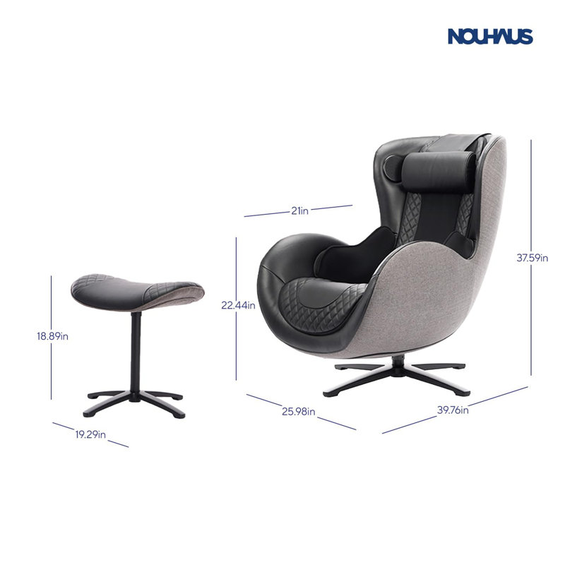Fauteuil inclinable massant et massant avec repose-pieds, haut-parleur Bluetooth et chargeur intégré NEAUUS. Fauteuil de massage portatif Shiatsu