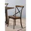 Chaise d'appoint en chêne foncé et finition en métal noir (ensemble de 2)