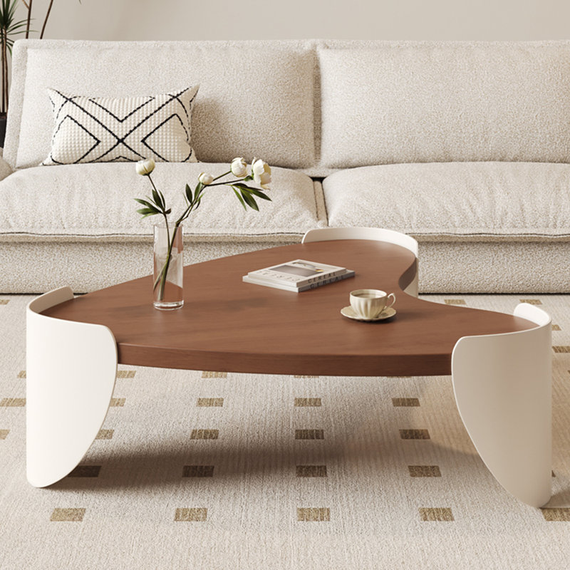 Table à thé en bois massif, Blanc, H 16,93 po x L 59,06 po x l 57,09 po