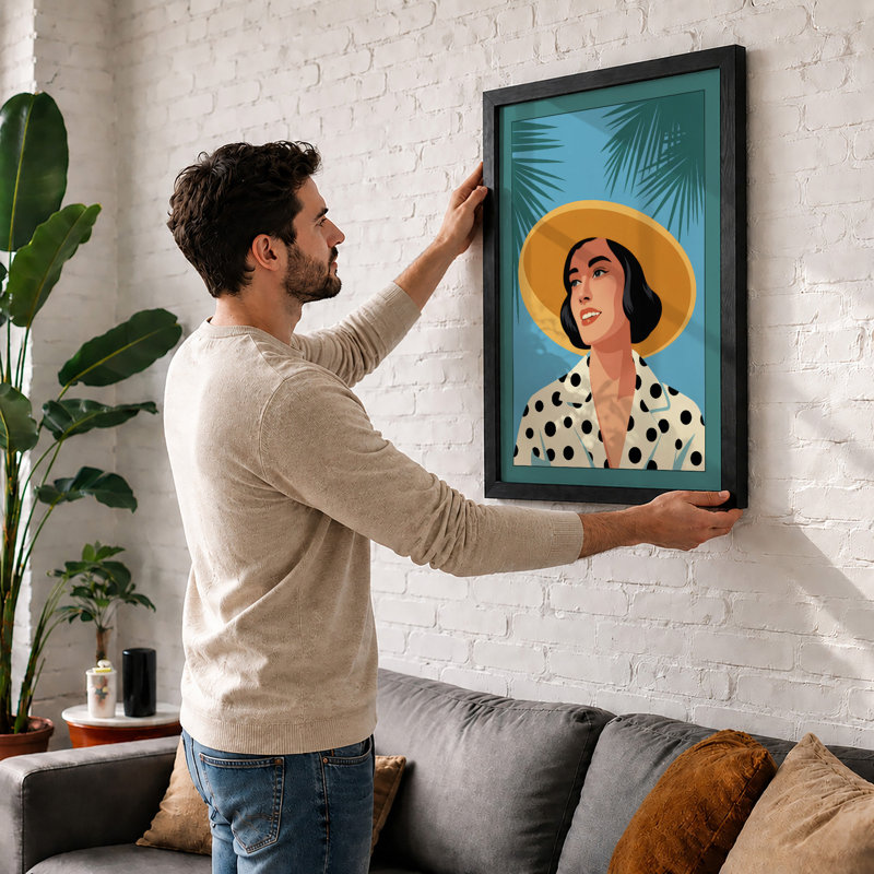 Woman In Summer Sunshine Tropical - Print, Unframed, A1 - 84.1 x 59.4 cm