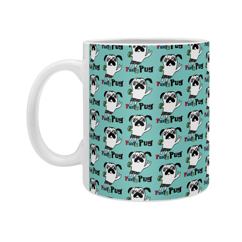 Grande tasse à café aqua carlin party