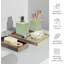Ensemble d'accessoires de salle de bain 7 pièces, ensemble de meuble-lavabo de comptoir avec distributeur de savon et porte-brosse à dents Qtip