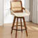Shayleah Swivel Counter Height Bar Stools With Cane Rattan Back