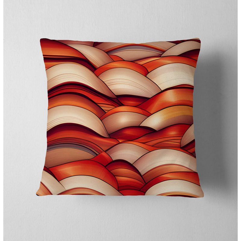Throw Pillow With Insert, 16"H x 16"W, Red Abstract 13