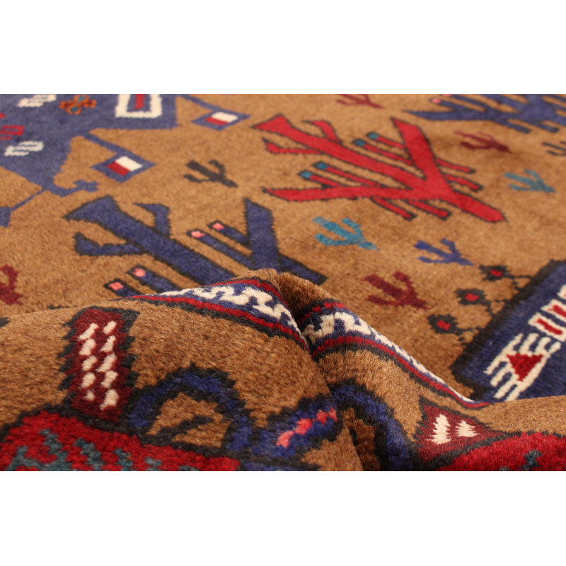 Tapis brun Teimani 3 pi 11 po x 6 pi 0 po