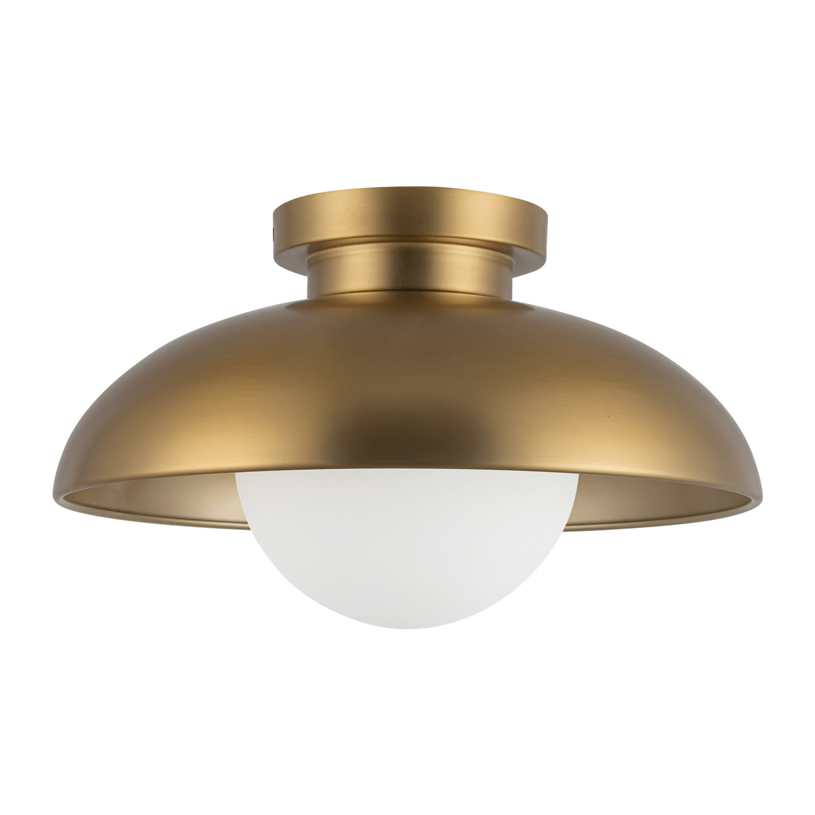 Alessia Single Light Flush Mount, Aged Gold, 11.125" H x 16" W x 16" D