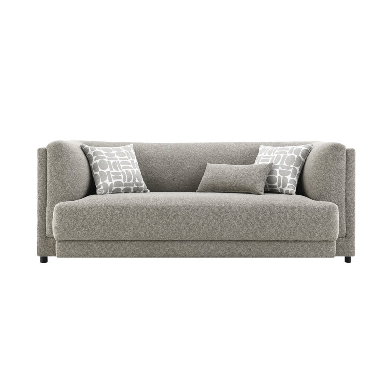 Glenda Gray Chenille Sofa W/3 Pillows