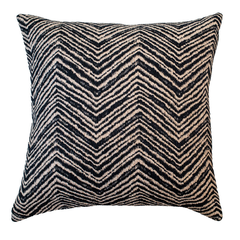 Auroora Abstract Black Sqaure Cushion