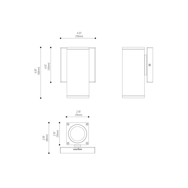 Arena 70 Wall Sconce, 10W, Black Finish