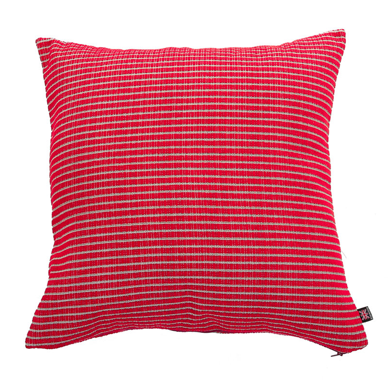 Alpine Striped Square Cushion, Small, Red