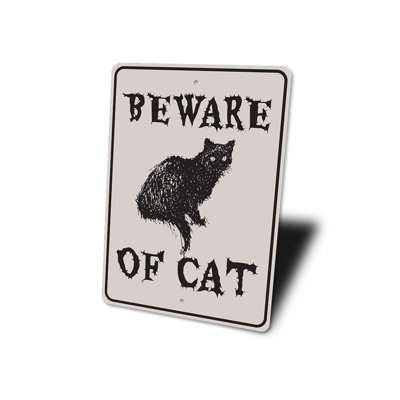 Panneau «Beware Of Cat» en aluminium
