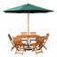 Gillian Outdoor Folding Wooden Garden Dining Table Chairs Parasol And Base Set-125188587-125188581-125188580