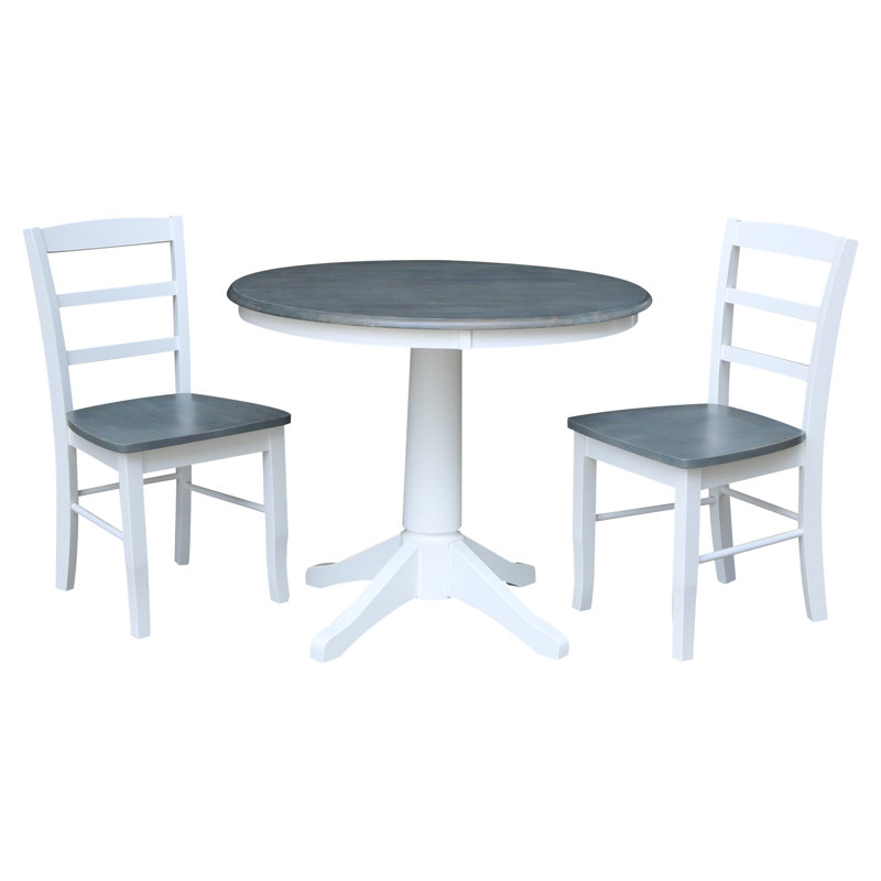 Ensemble de salle à manger en bois massif pour 2 personnes Doralina, 3