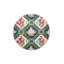 Tapis décoratif vert à motif floral frangé-688329137