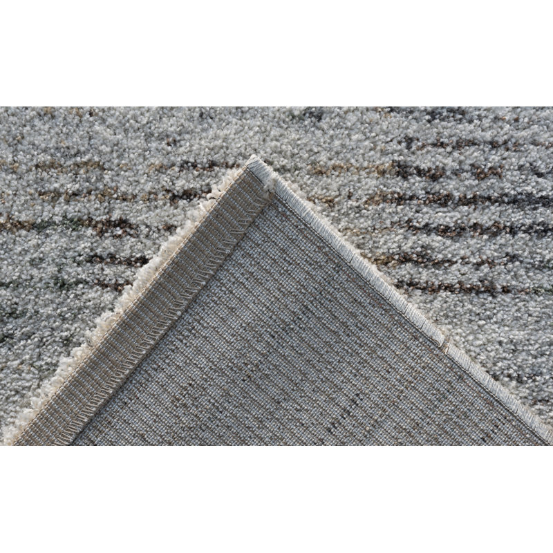 Tapis en polypropylène ivoire, doré, vert, rouille, gris et gris anthracite Granada Oakley, Rectangulaire 8 pi x 10 pi