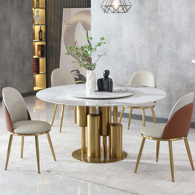 Ensemble de table de salle à manger, table ronde avec 4 chaises pour la salle à manger, cuisine