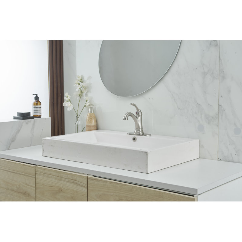 Farmhouse Single Hole Bathroom Faucet, Brushed Nickel