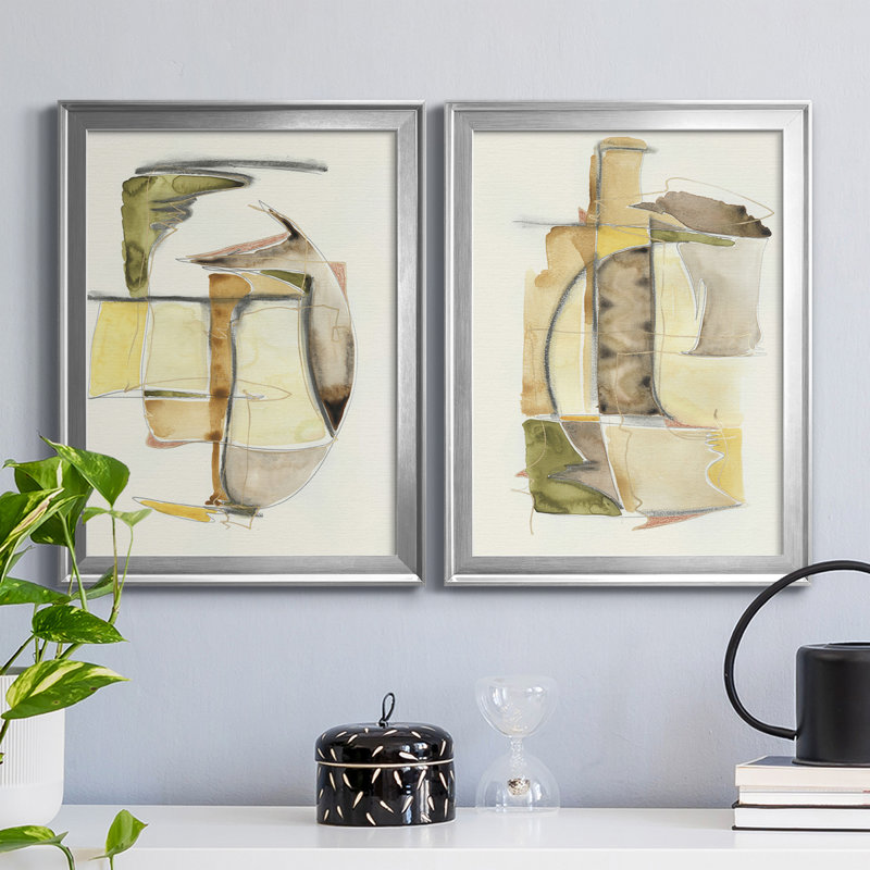 «Brown Sugar I», ensemble de 2 peintures sur toile encadrées, Argent, H 36,5 po x l 53 po x P 1 po