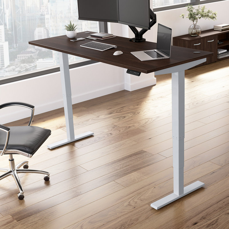 Move 40 Series Adjustable Standing Desk, Walnut, 72" W X 30" D