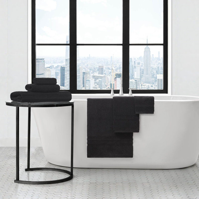  Sofia Bath Towels 6-Piece, Black