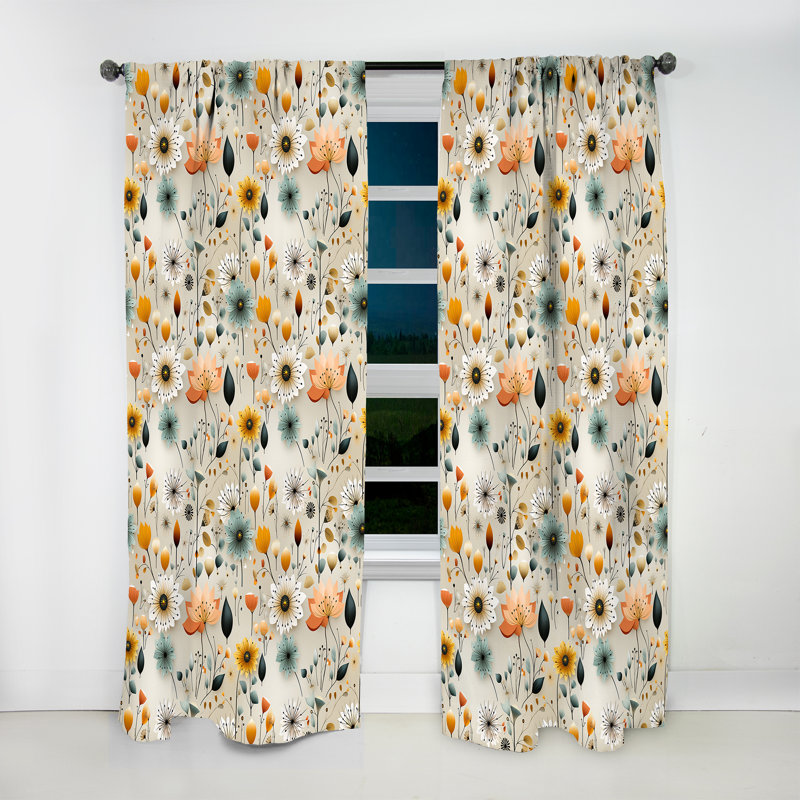 Scandinavian Midcentury Bliss - Rideau Midcentury - Rideau géométrique obscurcissant - 1 panneau, L 52 po x L 95 po