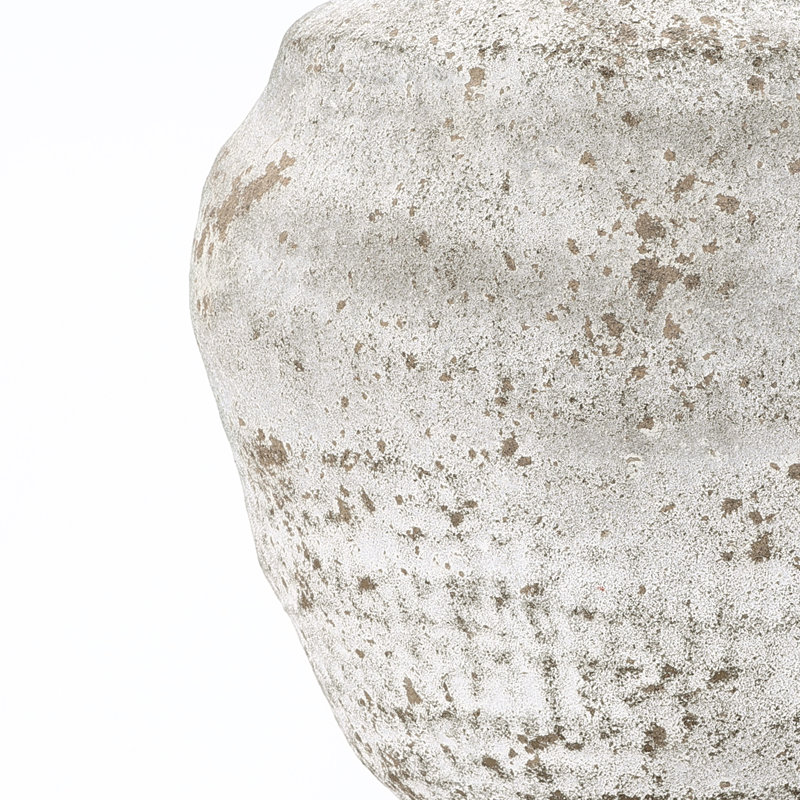 11.5'' Rustic Gray Ceramic Round Vase