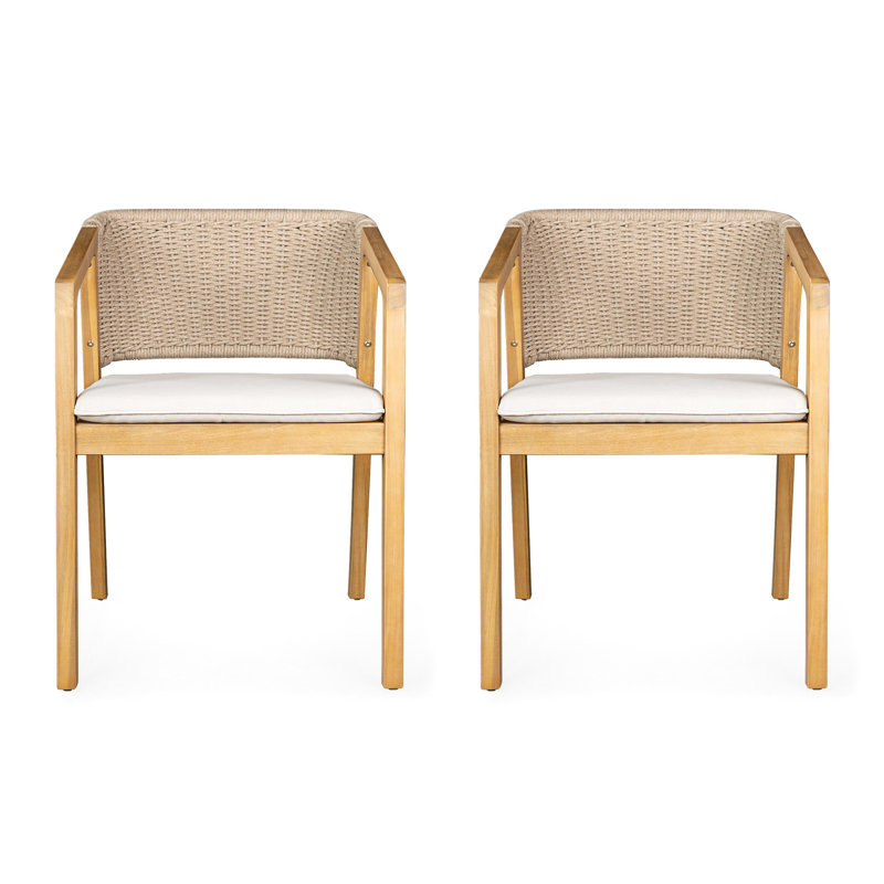 Chaise de salle à manger de 2 personnes en bois avec coussin de siège confortable et sangle de fixation
