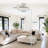 19" 7-Blade White Modern Ceiling Fan with Dimmable Color Changing LED and Remote Control