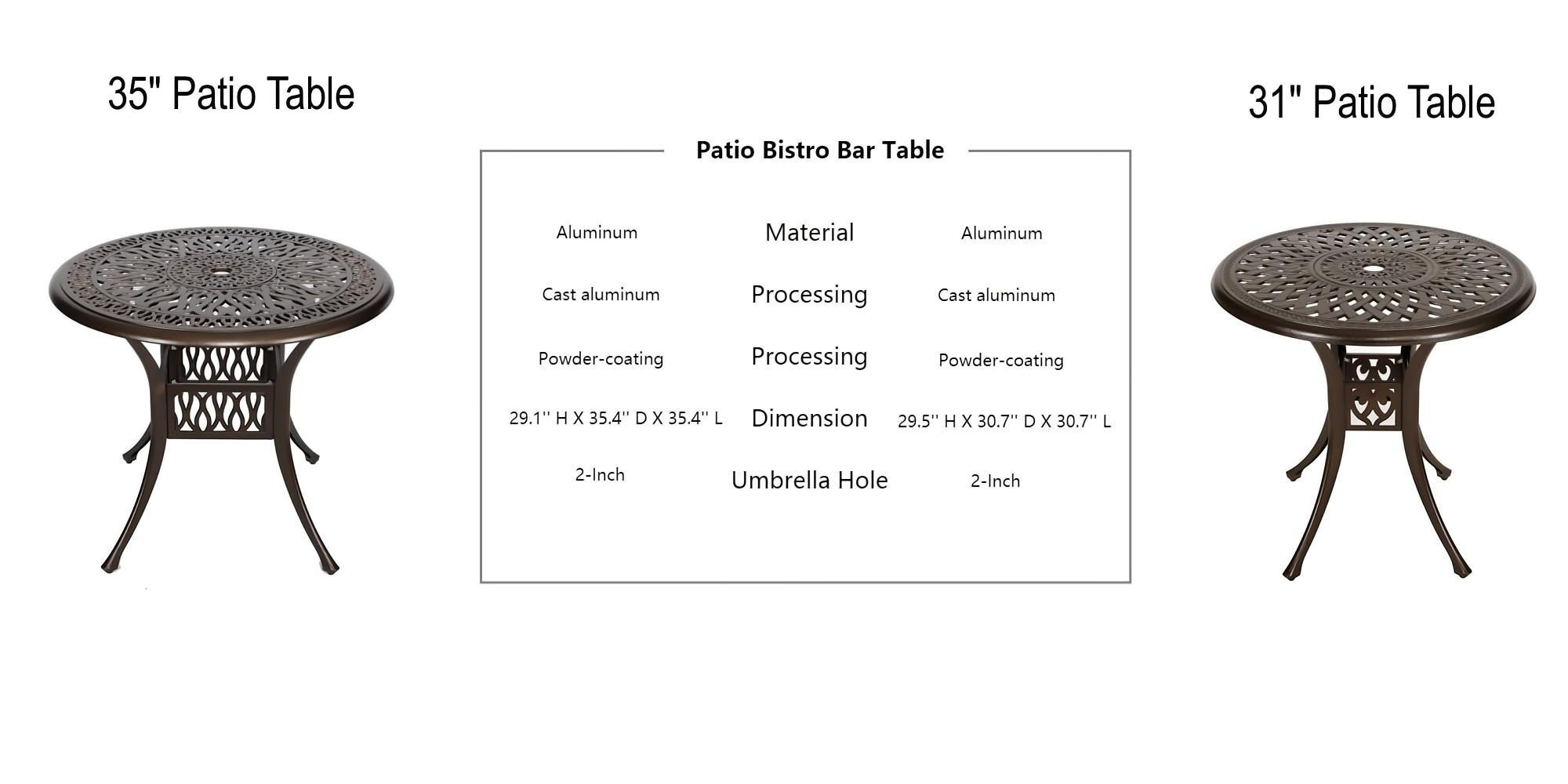 Wildon Home® Baze 3 Piece Outdoor Patio Retro Round Cast Aluminum