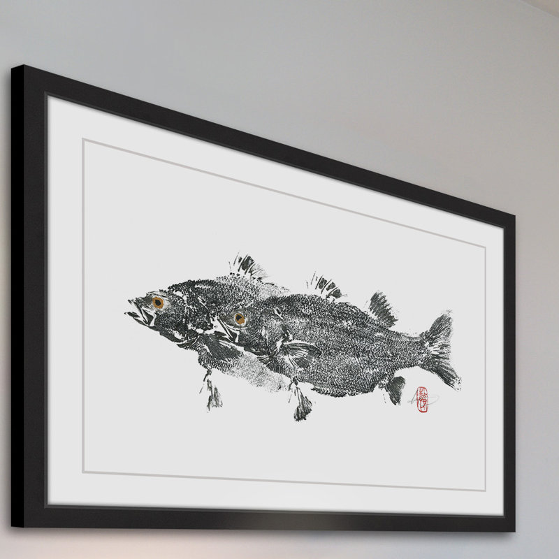 «Fish in Love», reproduction d'art encadrée, H 20 po x l 30 po x P 1,5 po