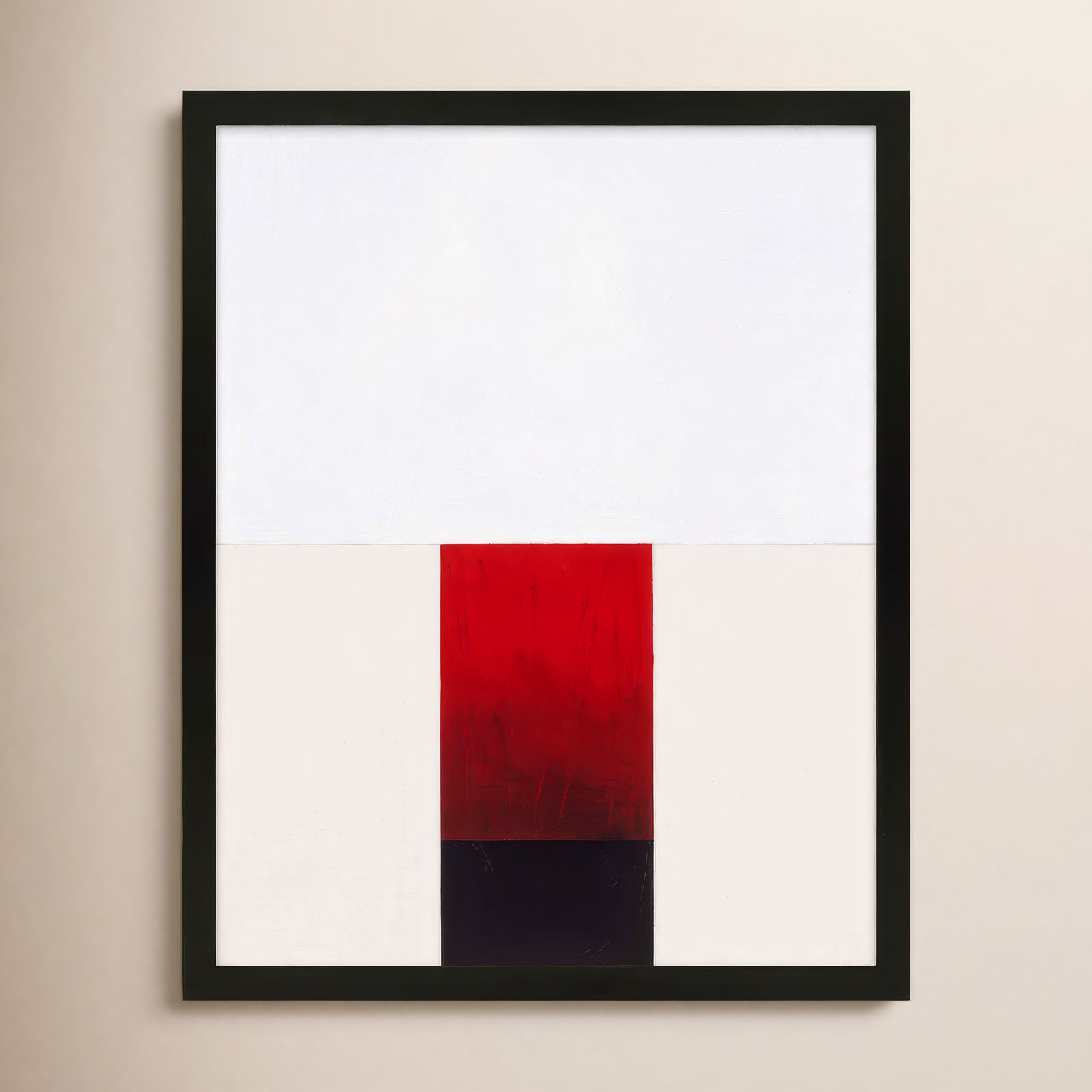 Tempo With Red 2 by Robert Kamnatnik, Black Framed Paper, 20" H x 16" W x 1.25" D