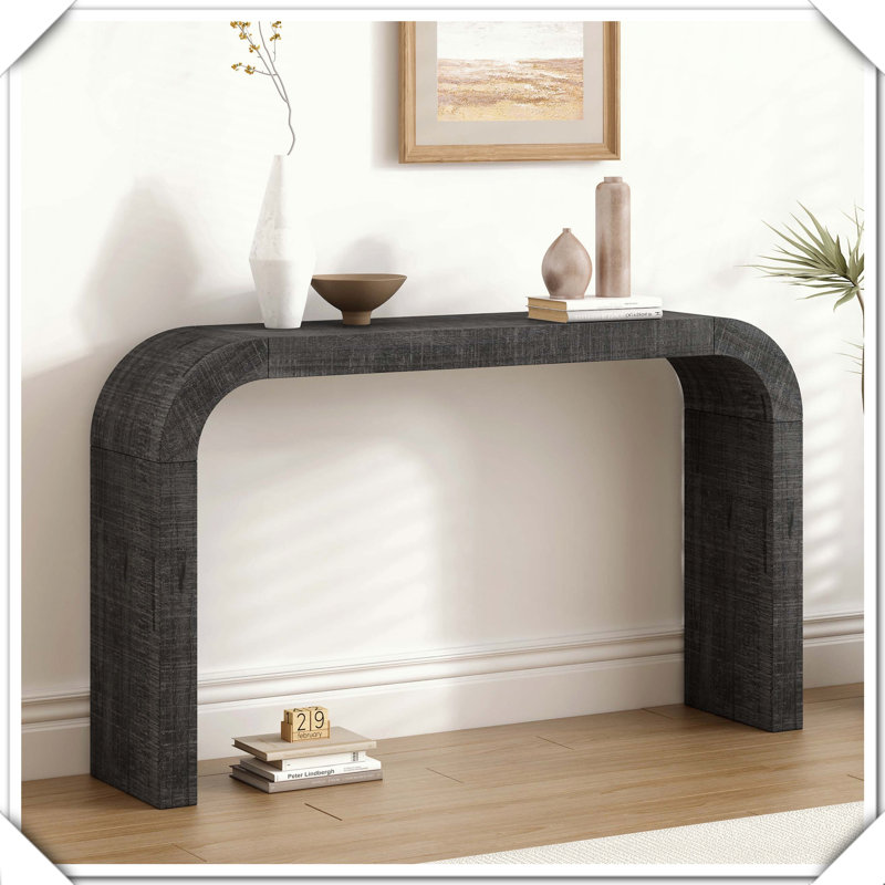 Console en bois à rebord incurvé, fonctionnelle, polyvalente, pratique et élégante, Noir