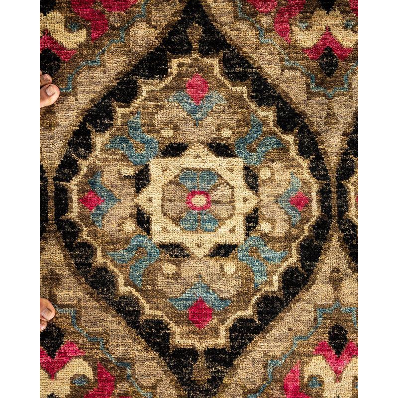 Contemporary One-of-a-Kind 4' 0" X 6' 0" Hand Knotted Area Rug