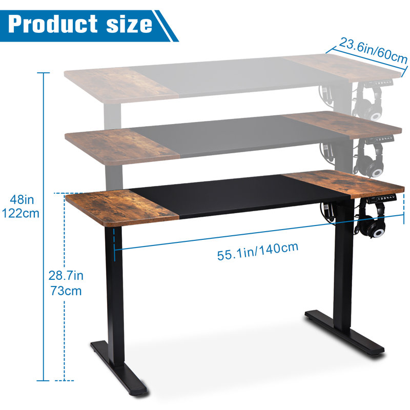 Huezo Adjustable Solid Wood Standing Desk