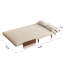 Canapé-lit inclinable 35,5 po 3-en-1 en lin de coton beige, fauteuil d'appoint avec pieds en bois massif et dossier réglable à 5 vitesses-1191315955-1198266144