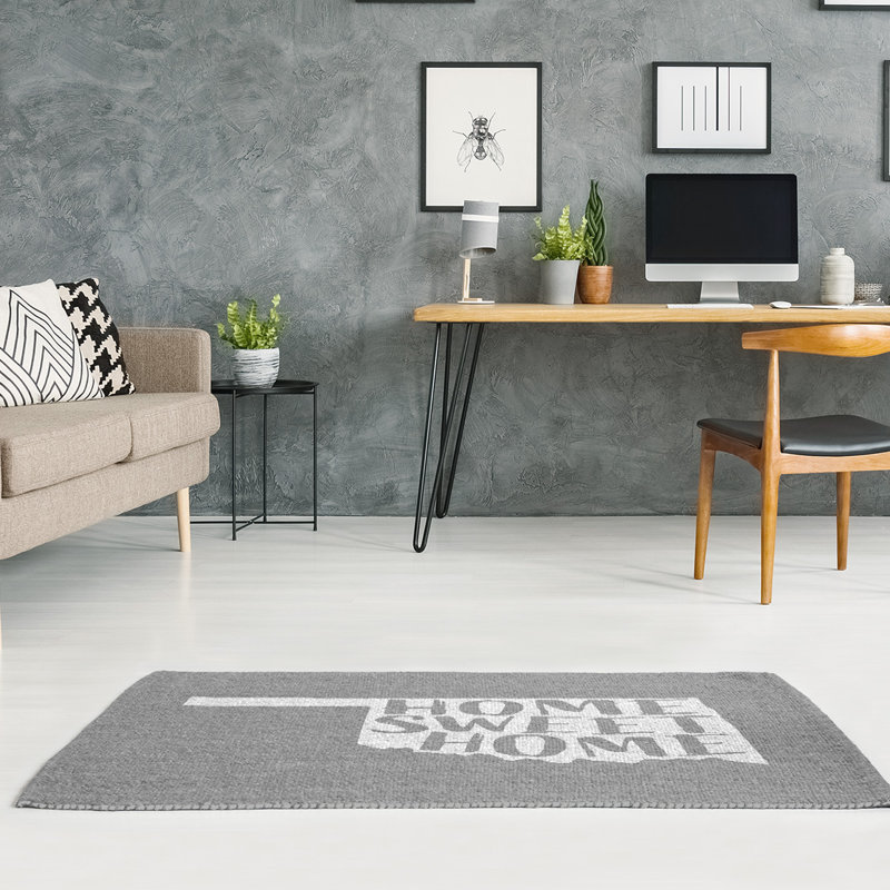 Tapis de zone gris doux home Oklahoma, Rectangle 5 pi x 7 pi