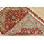 Tapis Qom fin 3’4” x 4’11” rouge laine/soie, tapis traditionnel noué à la main