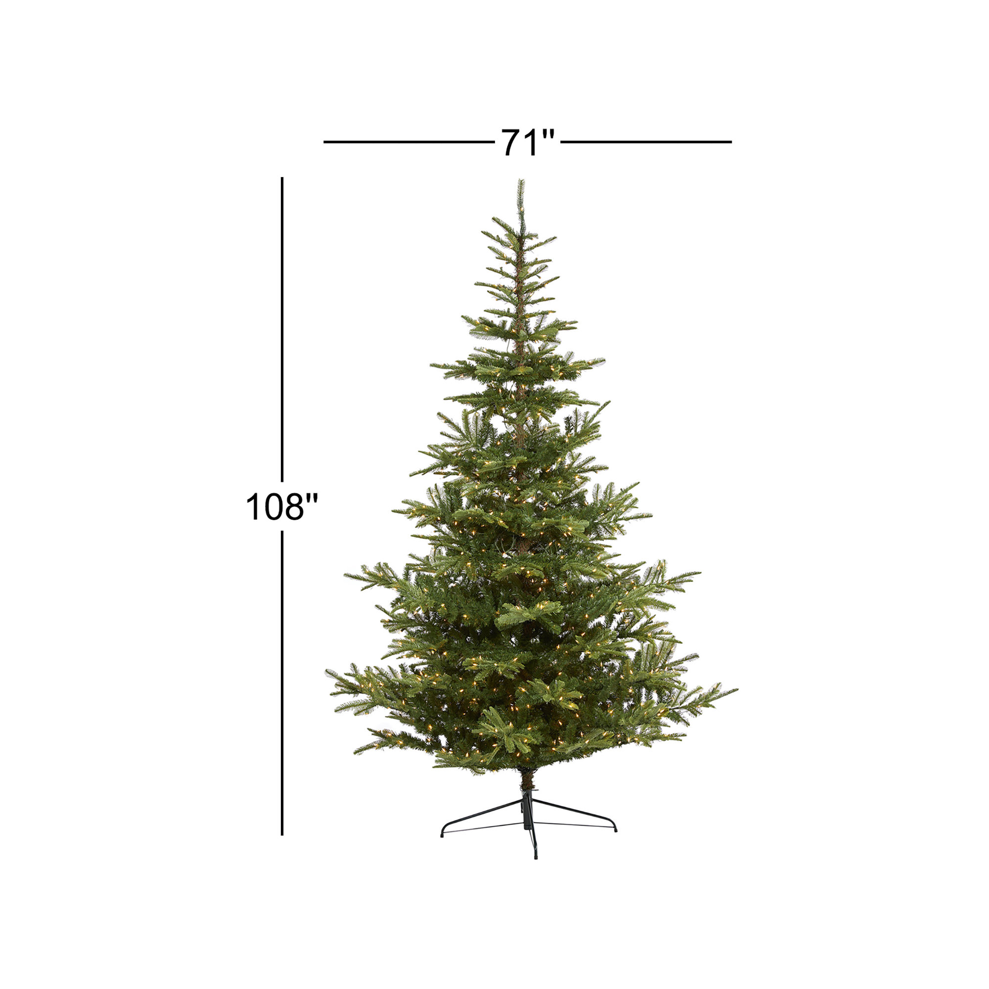 Lighted Artificial Spruce Christmas Tree, 9' H