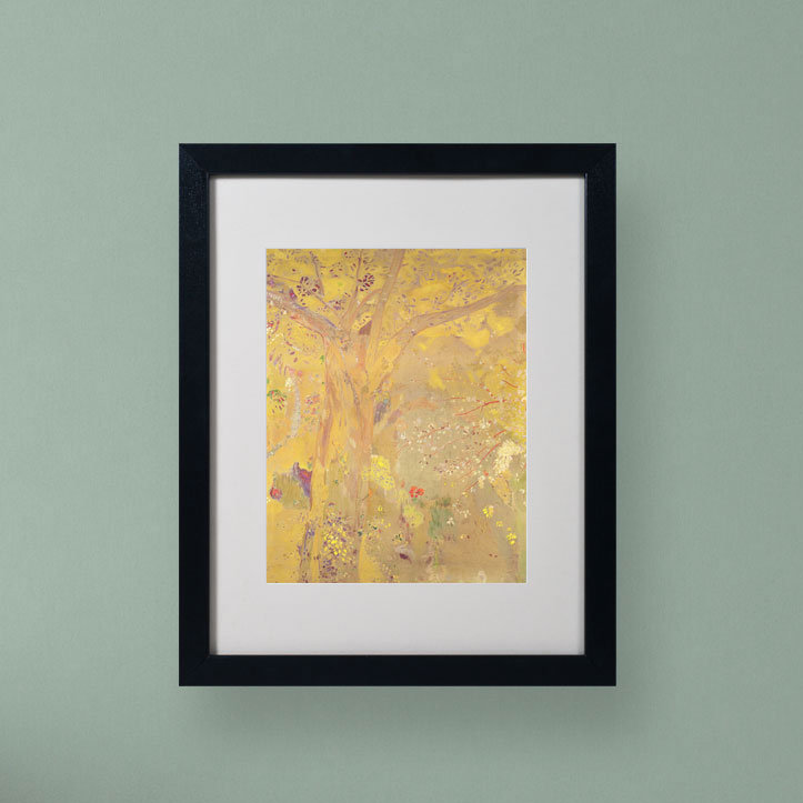 « yellow tree 1900 » par redon odilon, reproduction d’art encadrée, H 20 po x l 16 po x P 0,5 po, Noir
