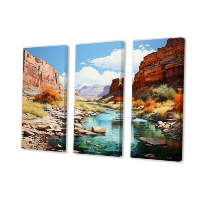 «Neveda Canyon Scenery III», reproduction sur toile 3 pièces