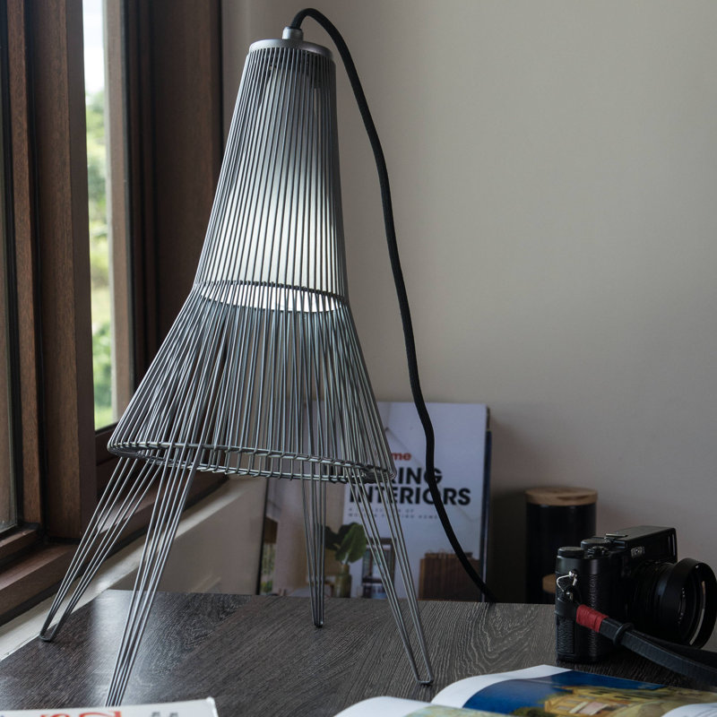 Schema Desk Table Lamp, 16" H x 12.5" W x 11.5" D, Dark Gray