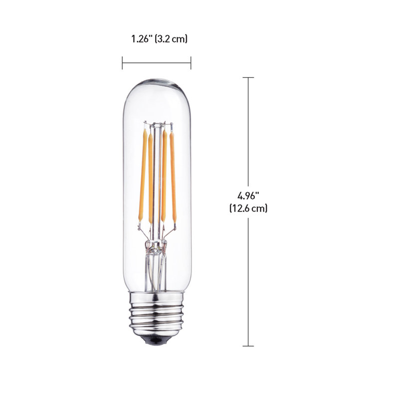 4 watts (équivalant à 40 watts), une ampoule à del de t10, une ampoule à intensité réglable, un blanc chaud (2700k) e26/moyen (standard) de base